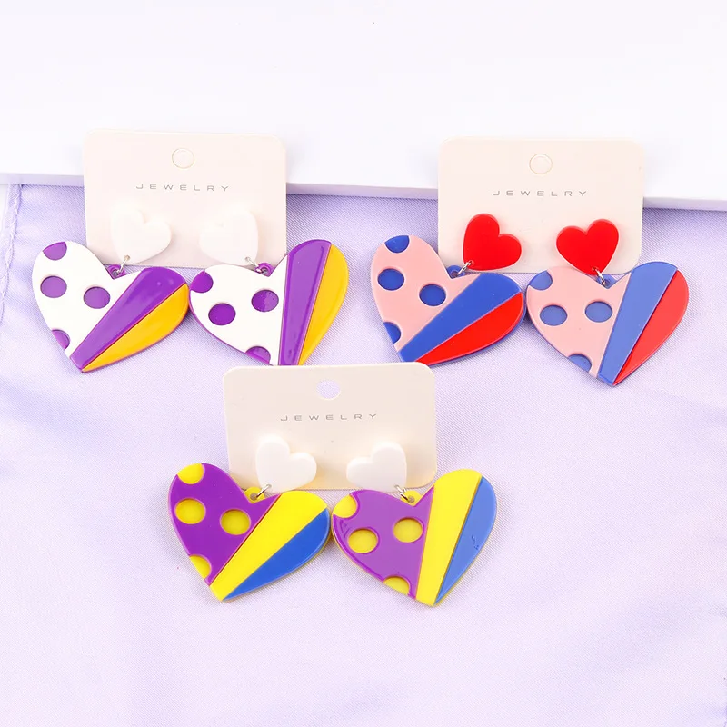 Bohemian Jewelry Multiple Abstract Image Styles Acrylic Stud Earrings Graffiti Figure Geometric Resin Earrings For Women Girls