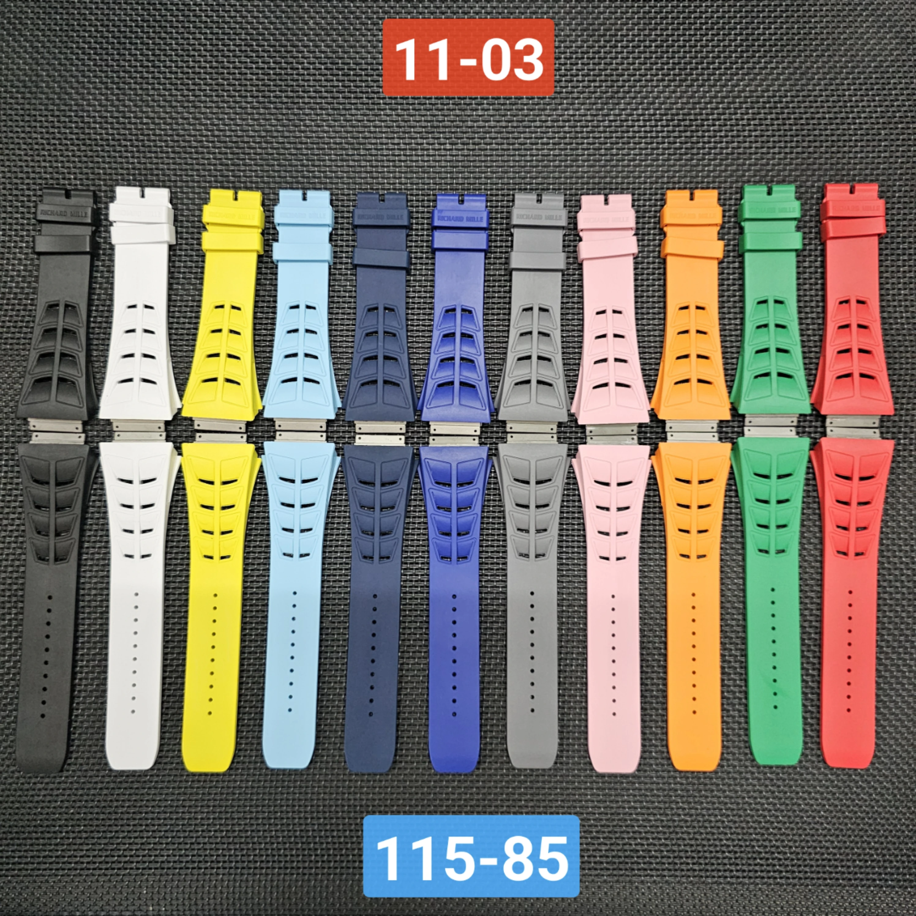 New Super a Fluoro Rubber Watchband Medium Size 115mm-85mm Richard Watch Mille Strap RM11-03 FKM Fluoro Rubber