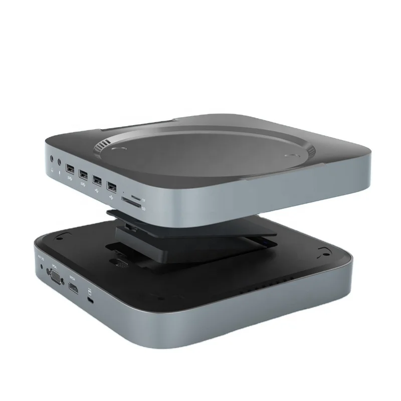 Hot Sale 12 Ports Dual Monitors USB C Docking Station And Stand Type-C Hub with Hard Drive for Mac mini M1 M2 Chip
