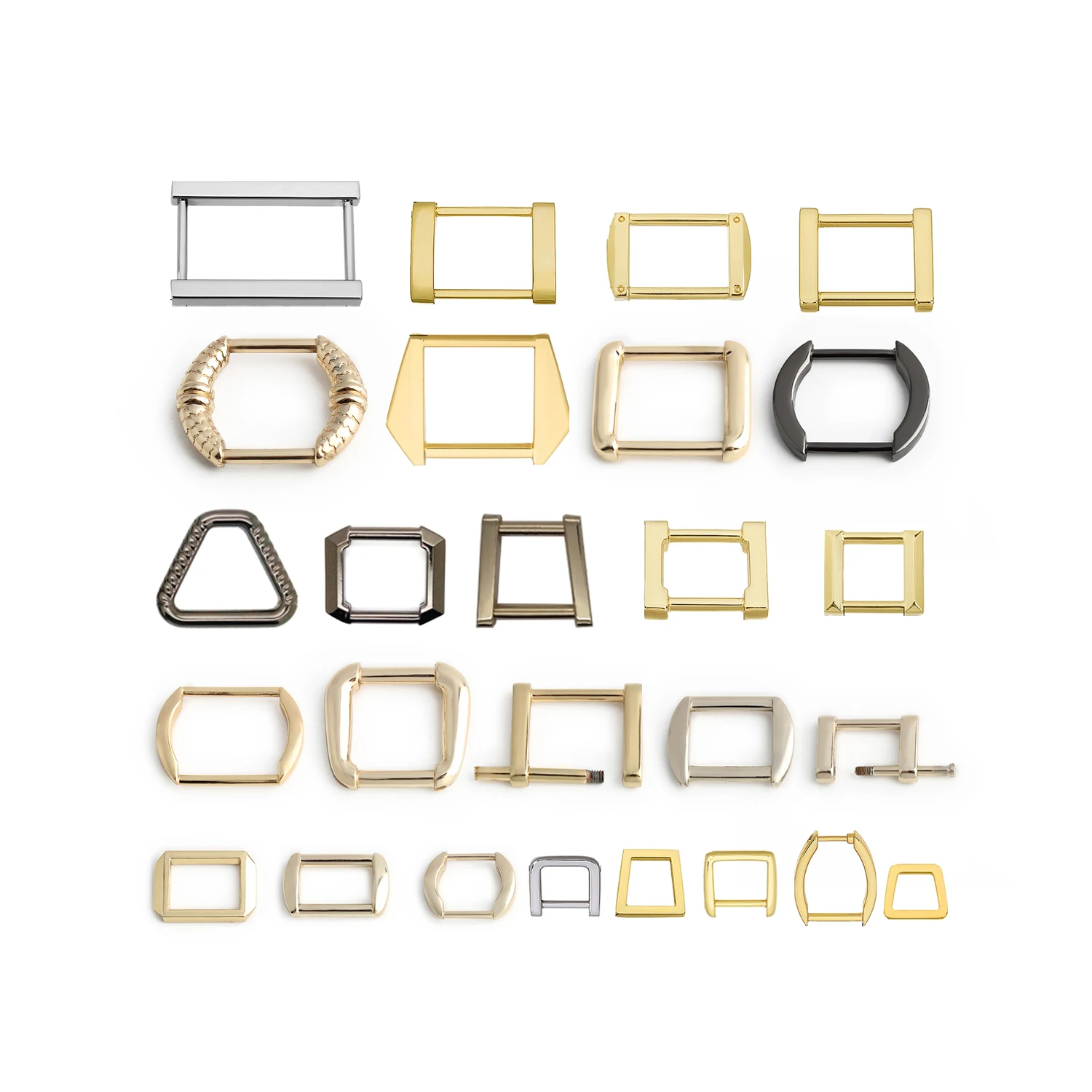 Nolvo World Flat Metal Iron Antique Brass Rectangle Rings Rectangular Slide Adjustable Belt Square Buckle For Bags Strap