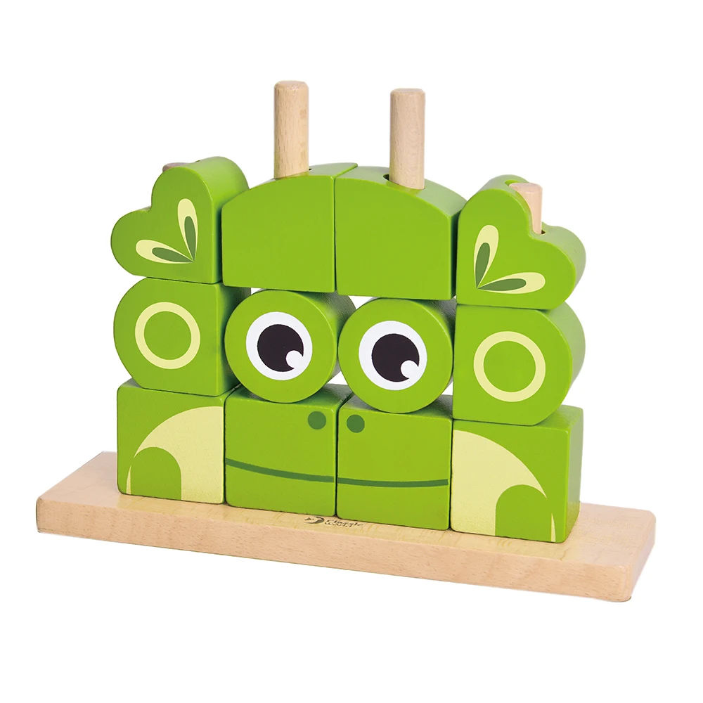 Classic World Frog Uni Shape Beechwood Wooden Puzzle Block Toy Kid Wooden Toys Block