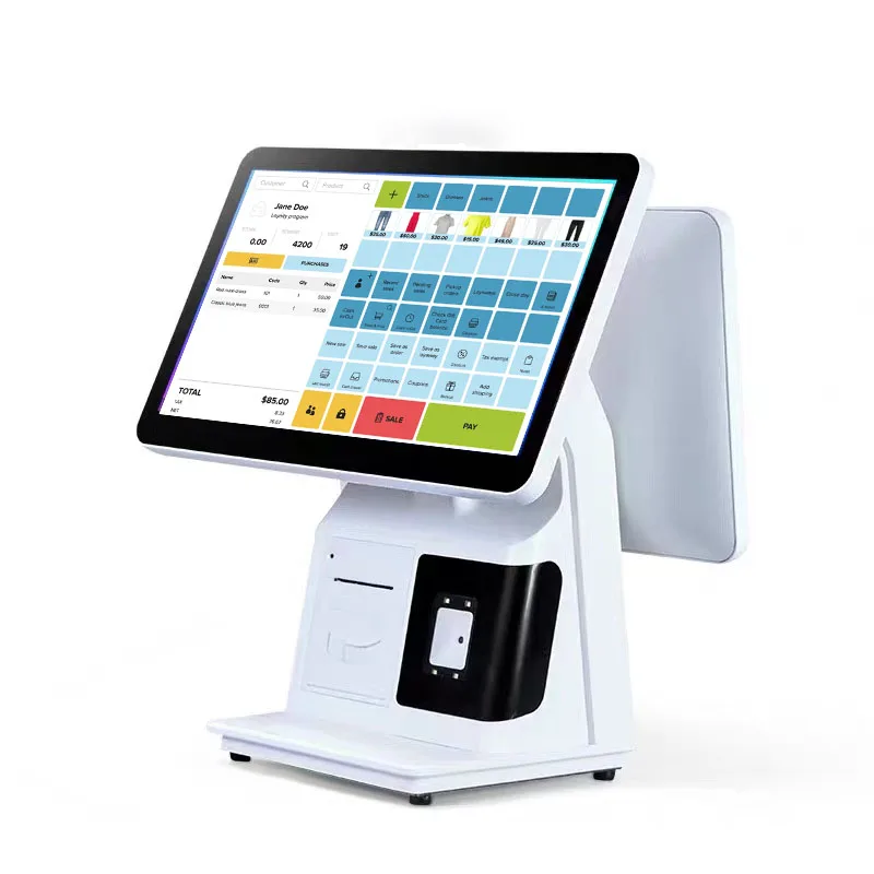 Cashier equipments all in one pos capacitive touch screen monitor cash register tablet kiosk pos terminal system machine for pc