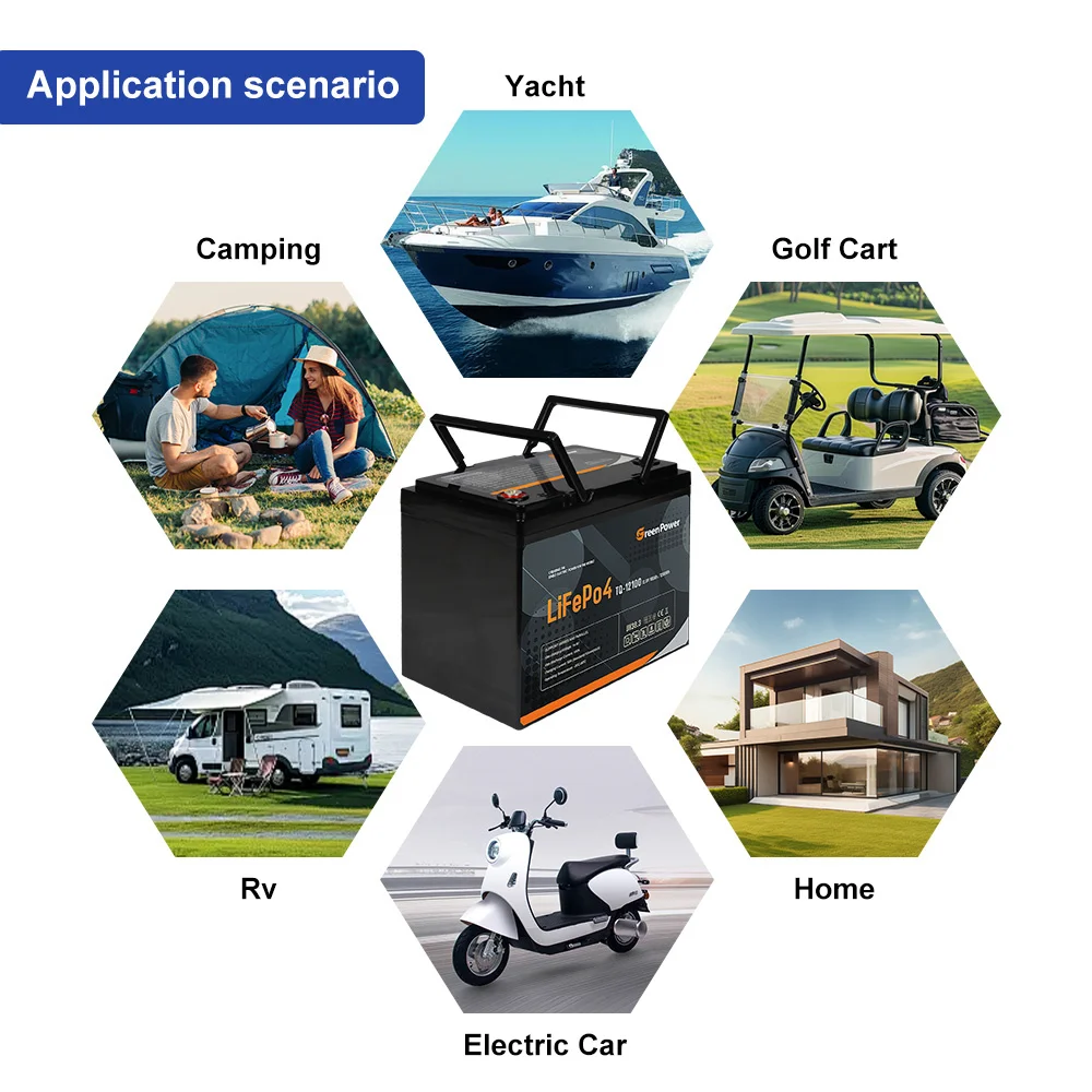 Greenpower Factory LiFePO4 Battery  12V 24V 12AH 30Ah 50Ah 100Ah 150Ah 200Ah 300Ah Deep Cycle Lithium Ion Battery Energy 12V