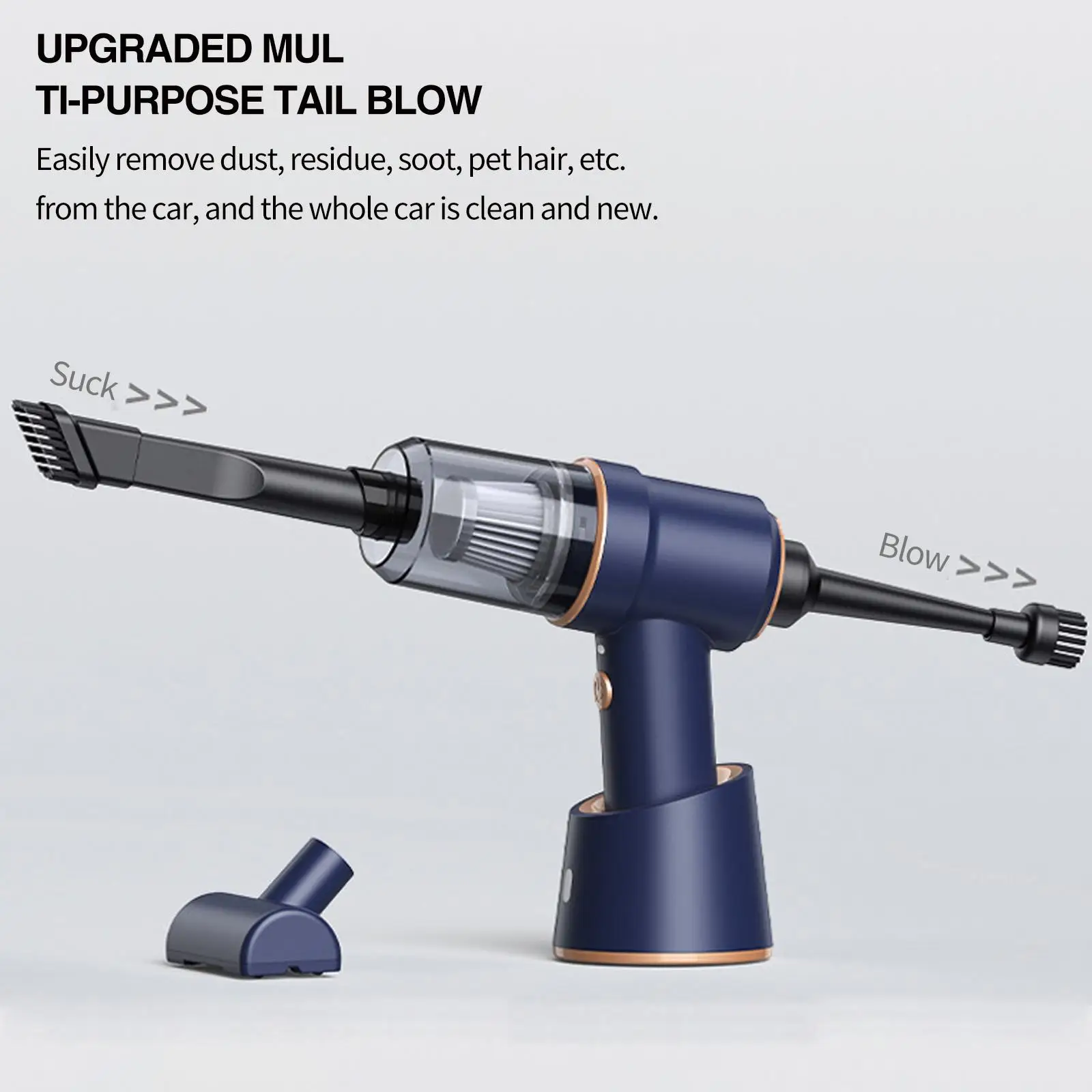 2 In 1 Car Vacuum Cleaner Home Wireless Charging Compressed Air Duster Handheld High Power Air Blower Duster