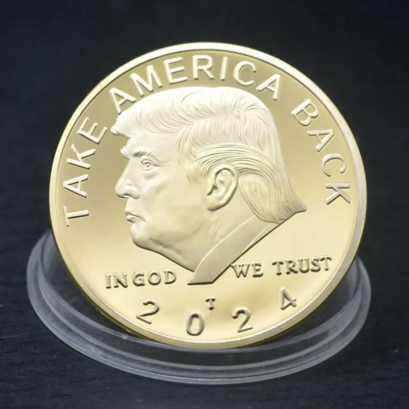  Президент Трамп 2024 взять Америка задняя позолоченные монеты Соединённых Штатов Америки