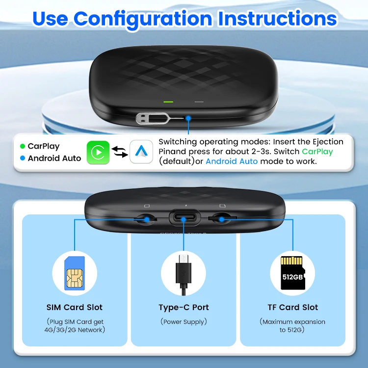 Carlinkit tbox s mini Android 13 streaming box carplay wireless Carplay Ai Box 4GB 64GB For YouTube Netflix multimedia box