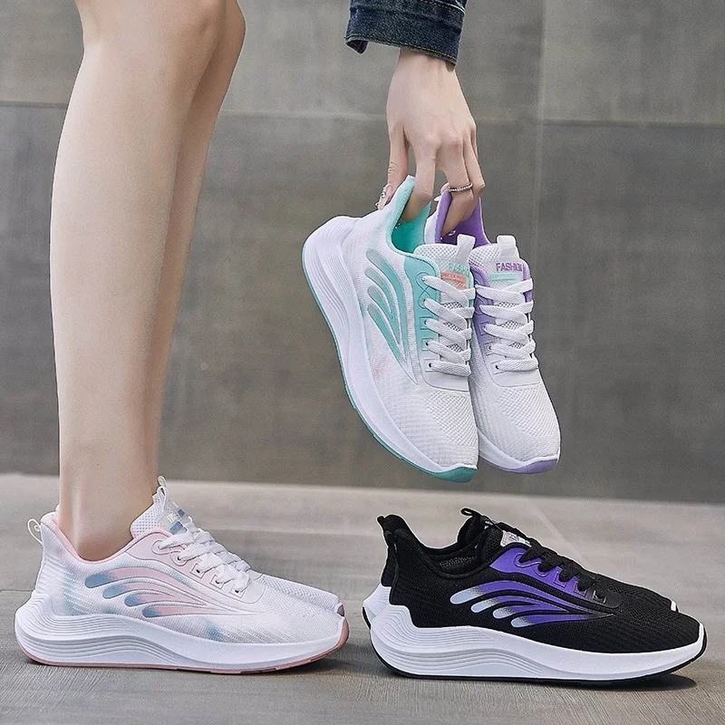 New design breathable mesh sneakers Ladies walking style shoes casual tennis shoes women sneakers