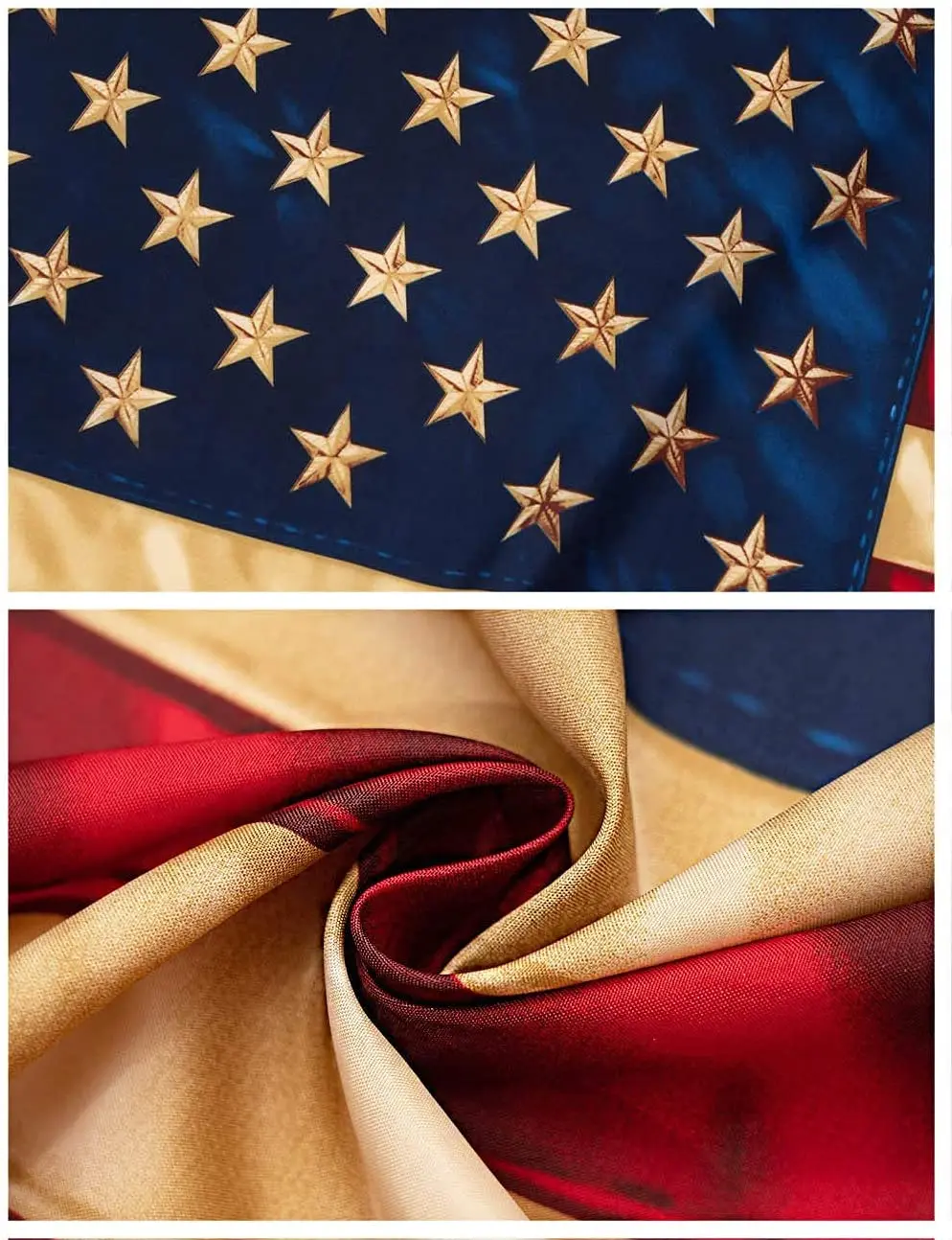 Promotion custom 3*5 ft 100% polyester strong durable advanced simulation tea stained American flag