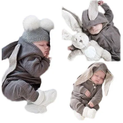 6 to 12 months baby romper big rabbit ears infant boy clothing winter 2021 luxury valentine baby clothes