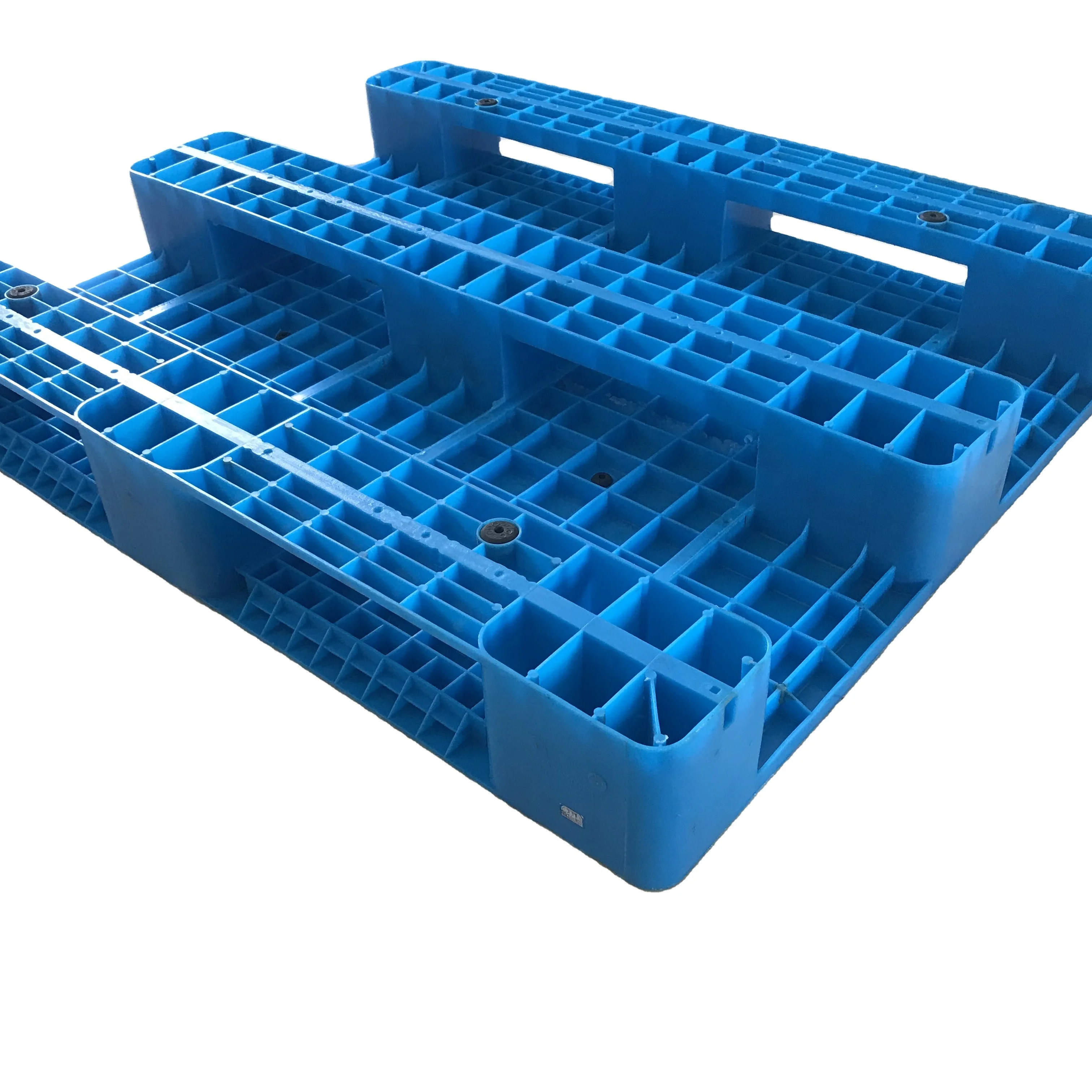 Heavy duty Anti-Slip 3 Skids Euro Durable Stackable Blue HDPE recycled material cargoes plastic pallet Price