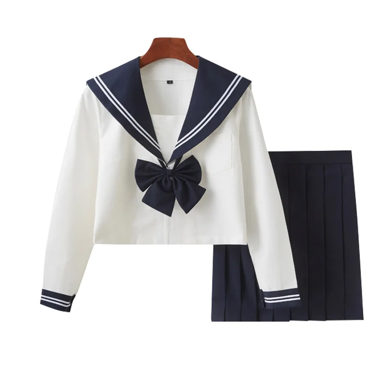 OEM Japanese Korean Version JK Suit Woman School Uniform  School Sailor Navy Costumes Girls Pleated Skirt custom