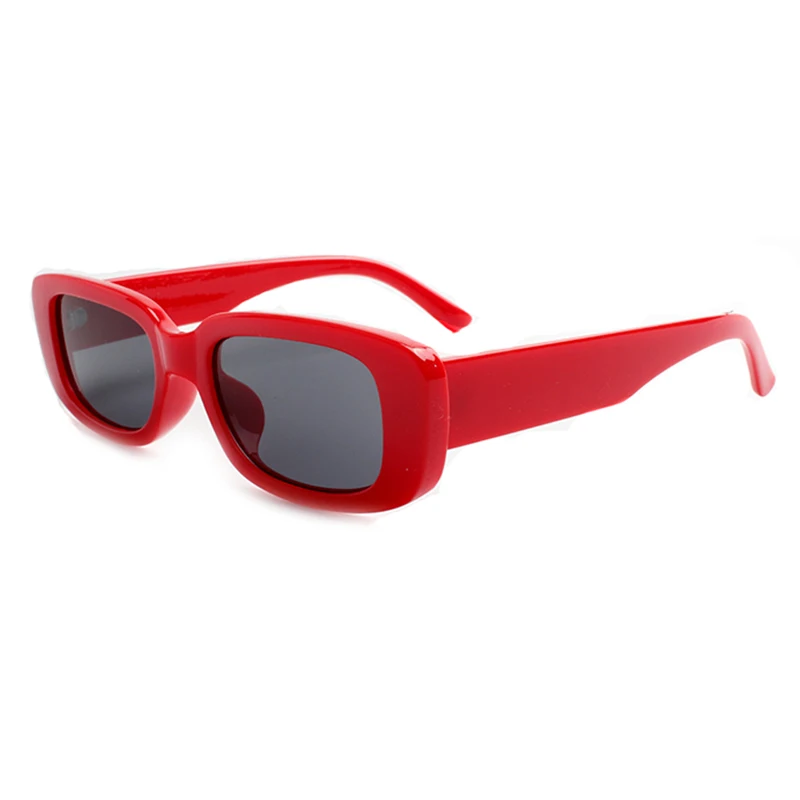  Wholesale UV400 Protect Design Retro Wide Temples Box Small Women Men Square Rectangle Sunglasses Sun Glass with