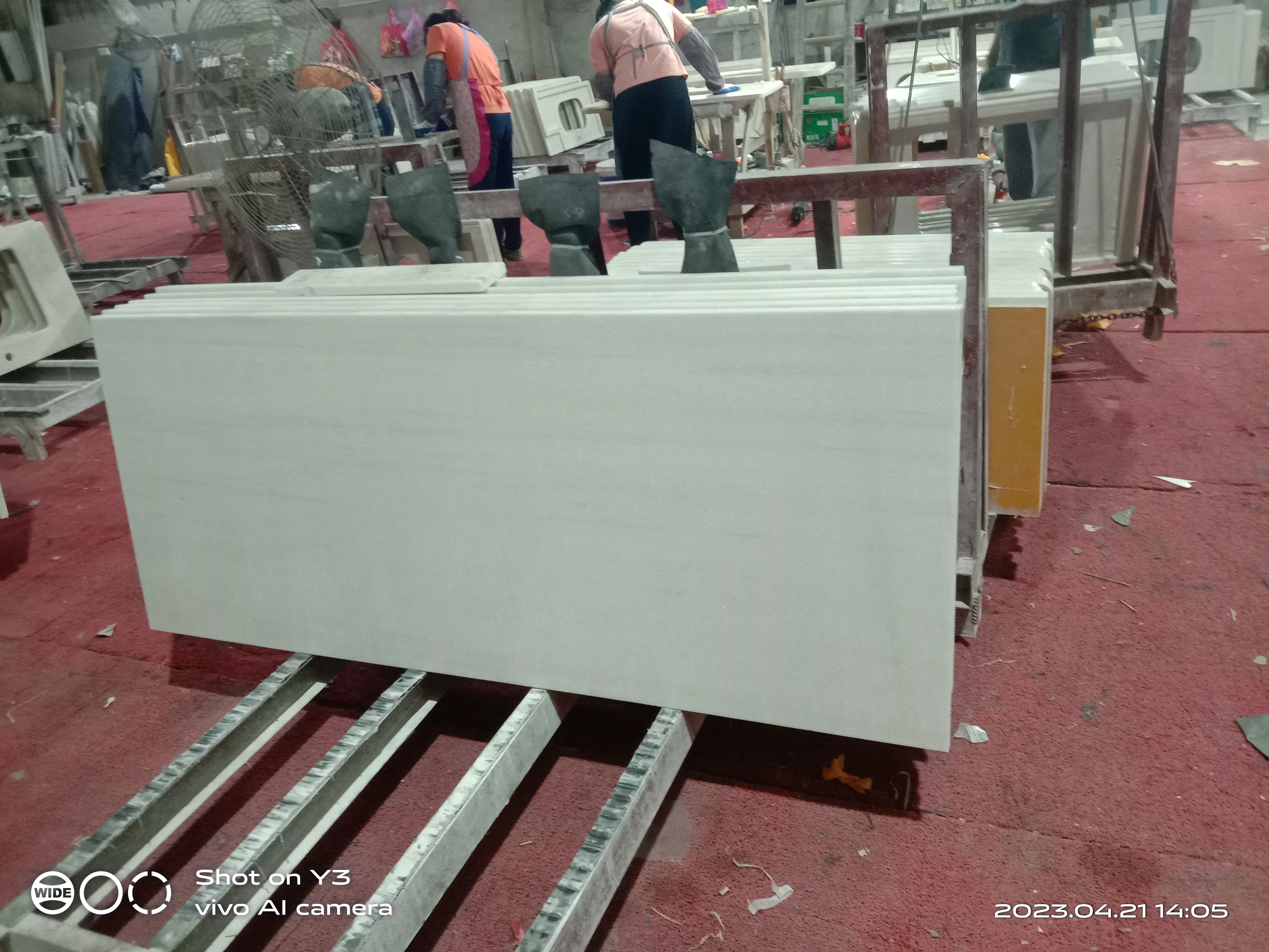 2023 Chinese White Marble High Polished Natural Stone Pure White Marble Countertop Price