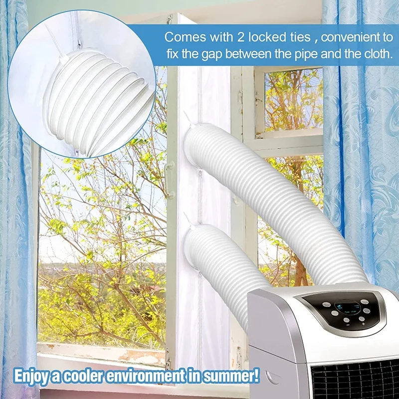 Easy to Install 3/4/5/6M Universal Window Seal for Portable Air Conditioner Exhaust with Zip and tape
