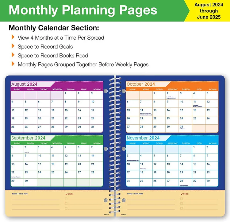 New Arrival Custom Notebook Journal Task Checklist Agenda Calendar Special Date  Monthly Daily Schedules  School teacher Planner