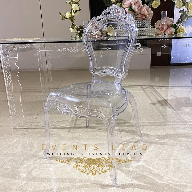 
elegant party events used for wedding crystal clear plastic acrylic wedding chair 