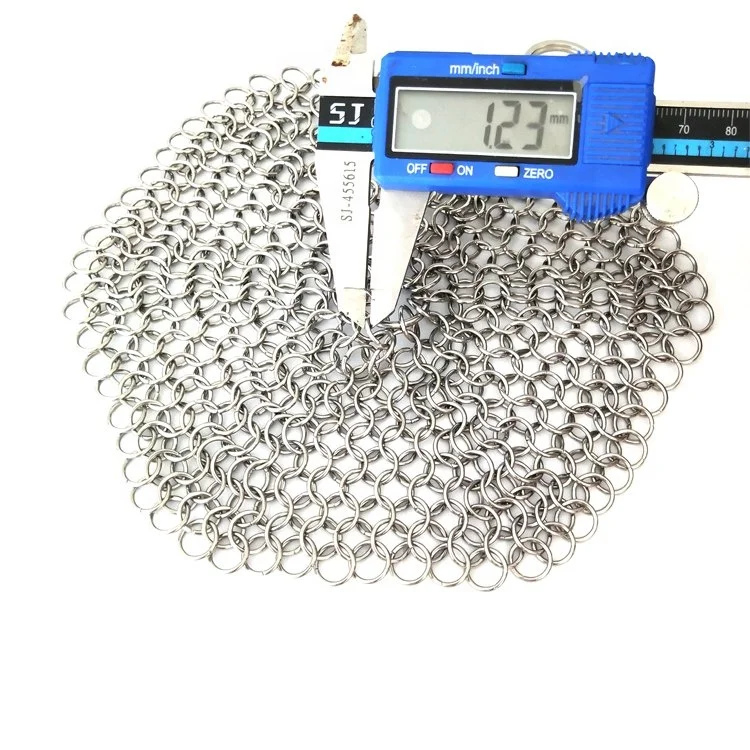 Durable Anti-Rust Stainless steel welded ring chainmail Cast pot scrubber