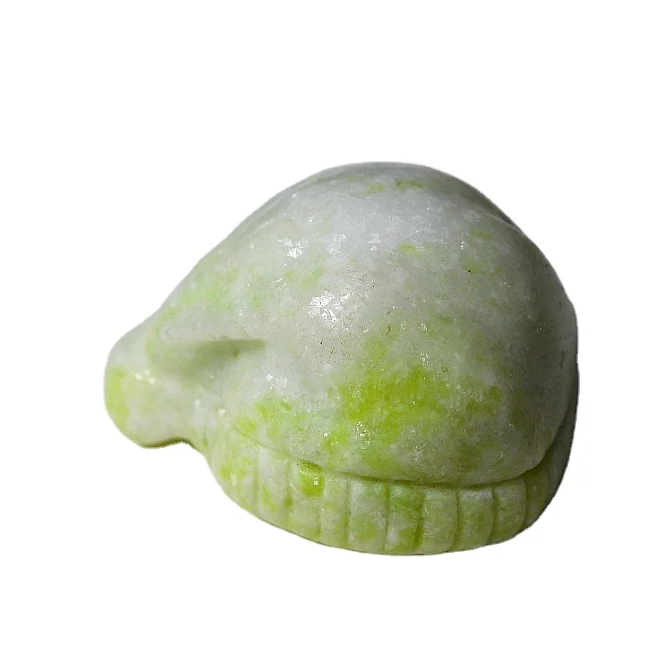 
Wholesale white jade Christmas hat art sculpture folk crafts natural hand carved crystal for decoration 