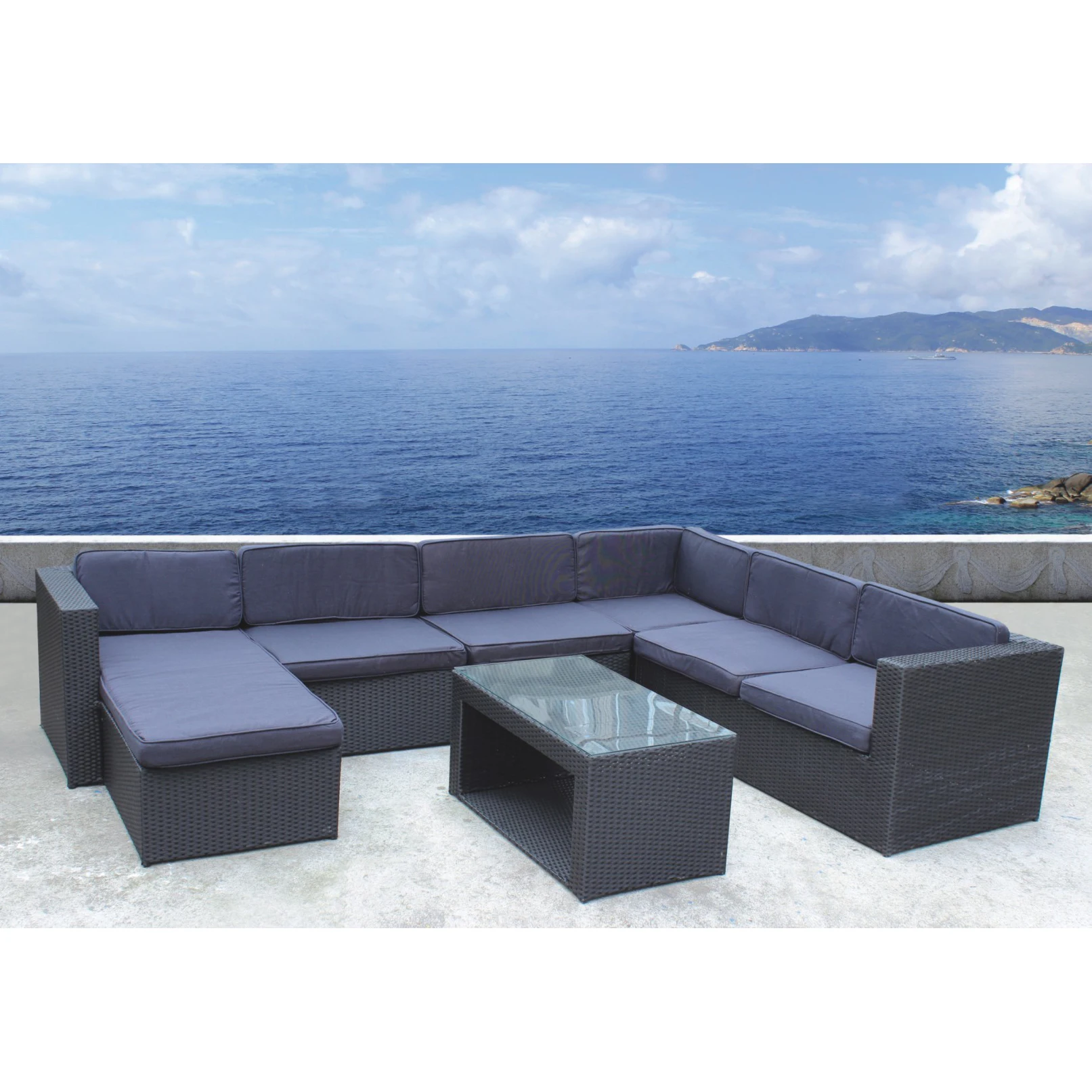 Hot Sale Los Angeles Rattan Lifestyle Patio Garden Furniture Outdoor Wicker Rattan Sofa Set