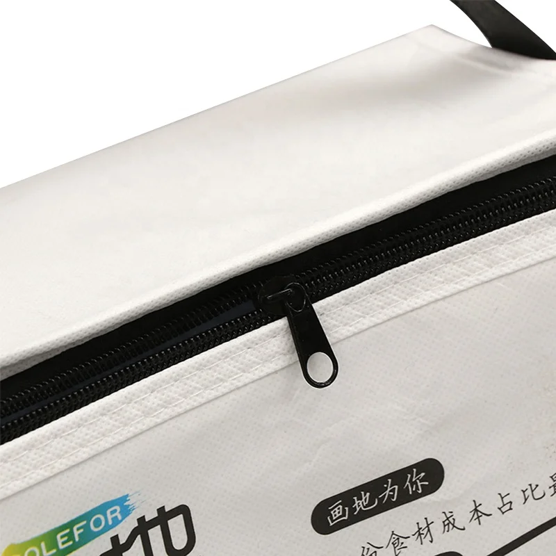 Accept customized logo new cool carry packing insulated food delivery non woven insulated lunch thermal cooler bag