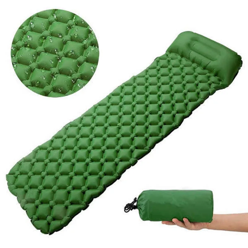 Aji Thickened Version Foldable Double Mat Custom Camping Sleeping Bed Mattress Self Air Inflatable Mattresses