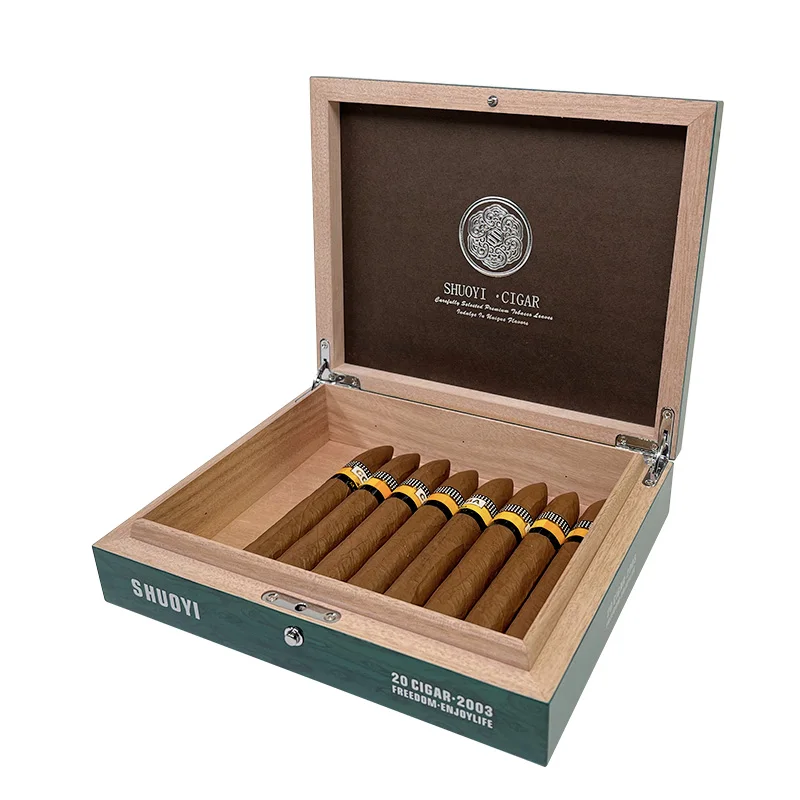 2025 Cedar wooden cigar box Customized LOGO cigar humidor manufacturer SHUOYI cigar packaging Boxes
