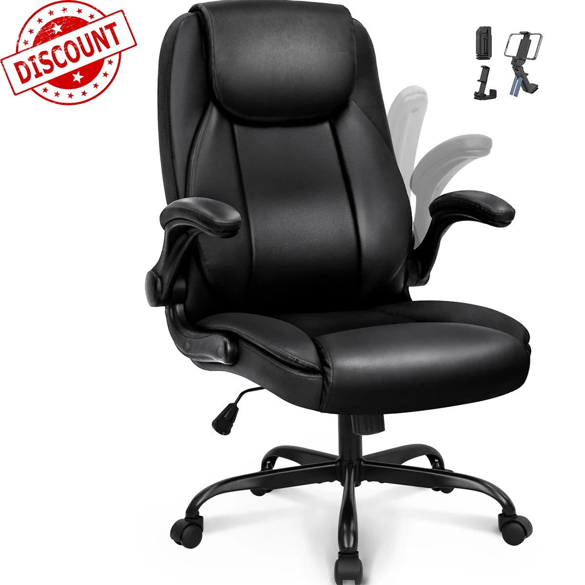 Canada Russia Leather Suede Office Chair Ergonomic Comfortable Luxury Brown Pc Boss Chair with Flip Up Armrests
