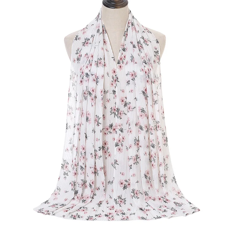 New Designs Plain Scarf Hijab Muslim Chiffon Floral Printing Classic Chiffon Printed Floral Printed Hijab
