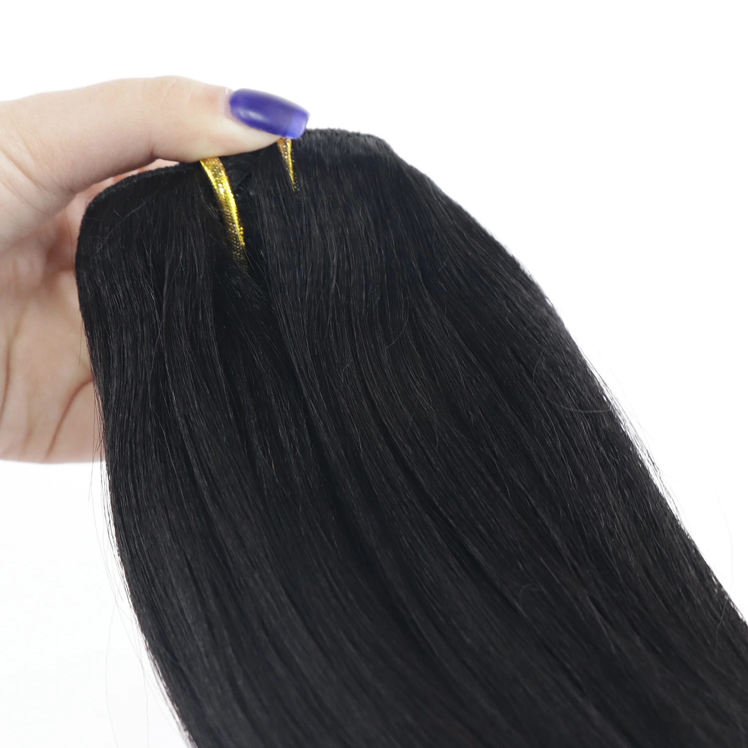 Wholesale Clip in Hair Extensions Light Yaki 100% Virgin Remy Human Hair Extensions Seamless 1 Piece Clip Ins OEM ODM 1 Pack