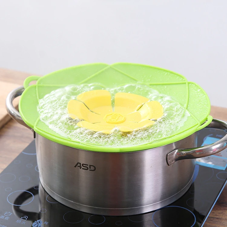Multi-Function Anti Spill Lid Cover Food Grade Silicone Boiling Pot Lids Reusable Cooking Kitchen Tool Anti Spill Pot Cover