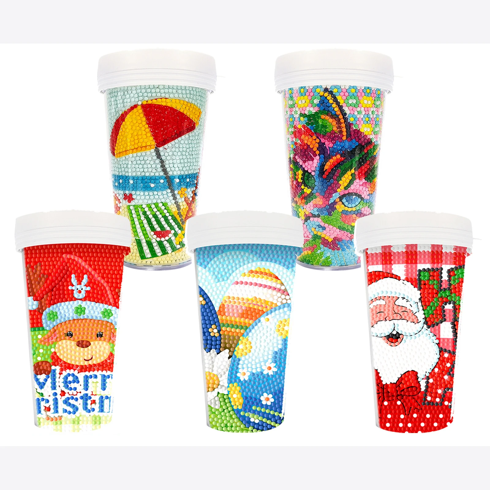 5D DIY creative diamond painting cup kit full drill diamond sticker water cup Animal owl water bottle painting