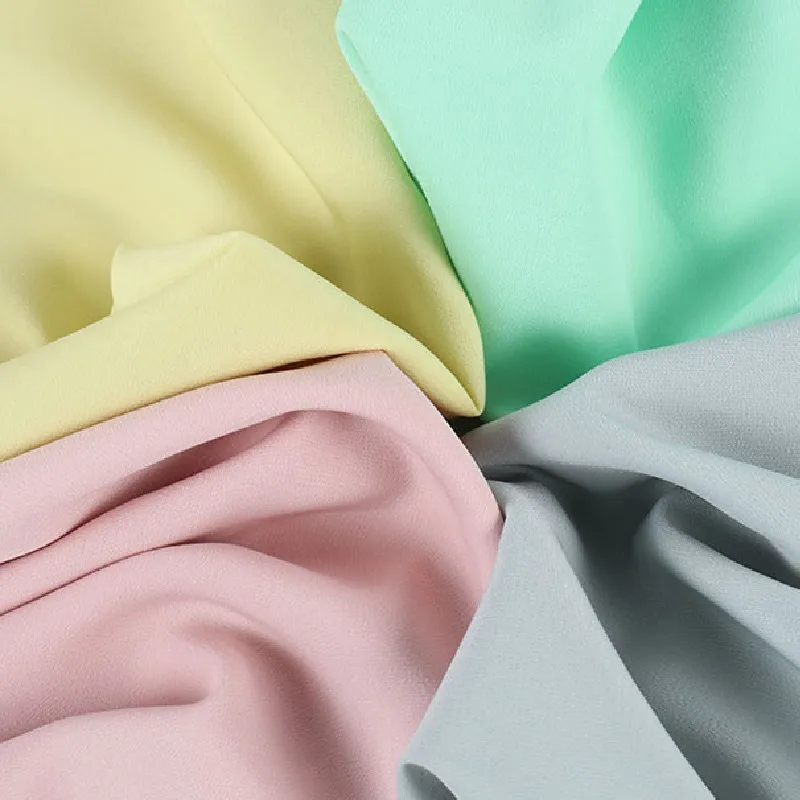 Wholesale high quality 100%polyester snow satin chiffon fabric for dresses textiles