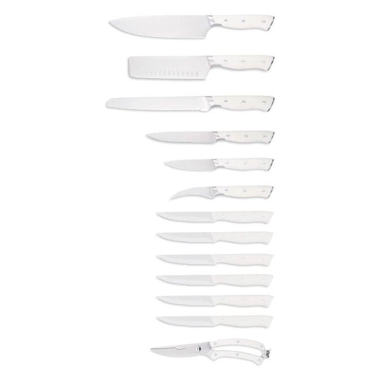 14 Pieces Kitchen Knife Accessory Master Kitchen Chefs Kitchen Knife Block Set Metal Stainless Steel HRC