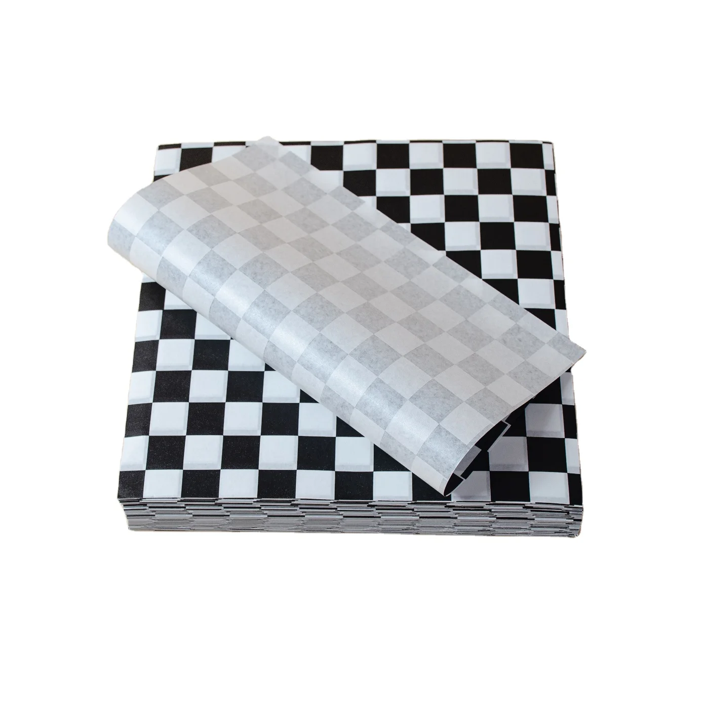 Black check deli butter sandwich paper wrapped for food wrapping
