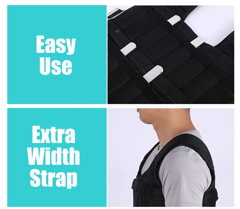 35KG Loading Weight Vest For Boxing Weight Training Workout Fitness Gym Equipment Adjustable Waistcoat Jacket Sand Clothing