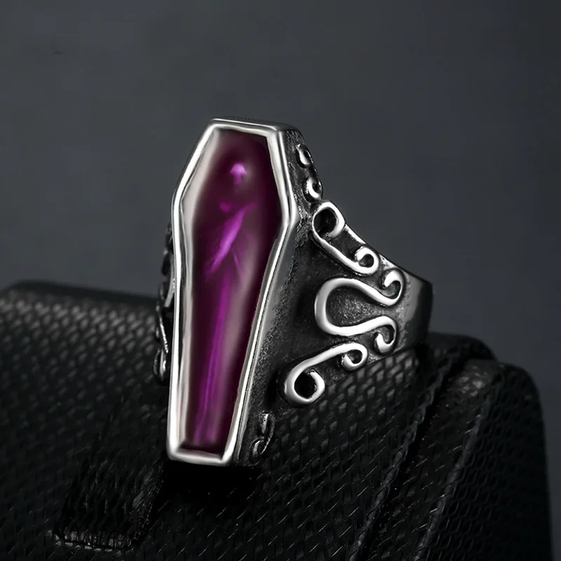 Series Zombie Coffin Epoxy Rings For Men And Women