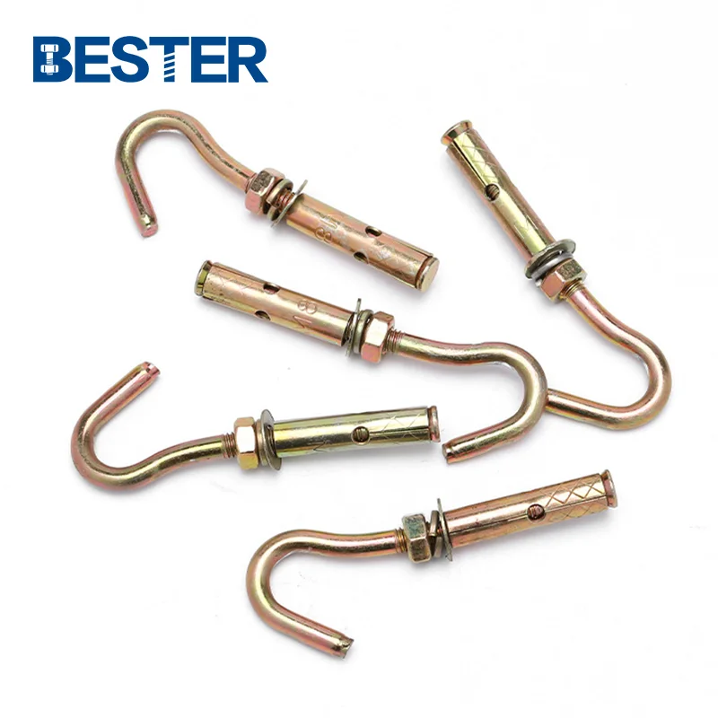 Chinese factory Carbon steel zinc plated Concrete expansion fan hook J type anchor bolt