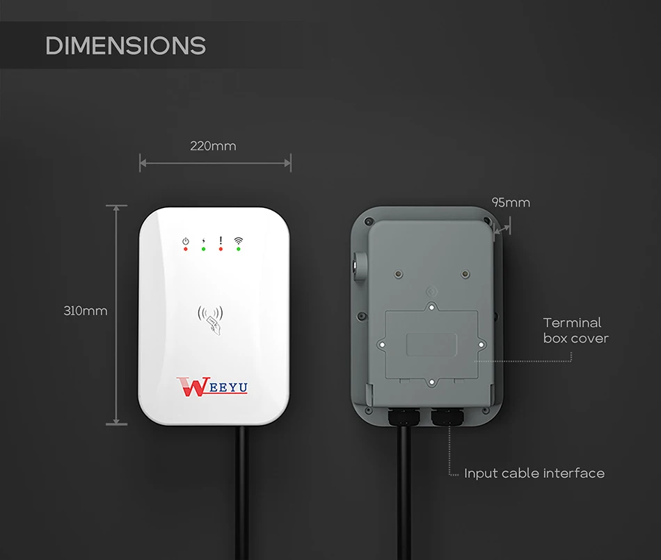  Weeyu OEM EV зарядная станция для электромобиля с разъемом типа 2 7
