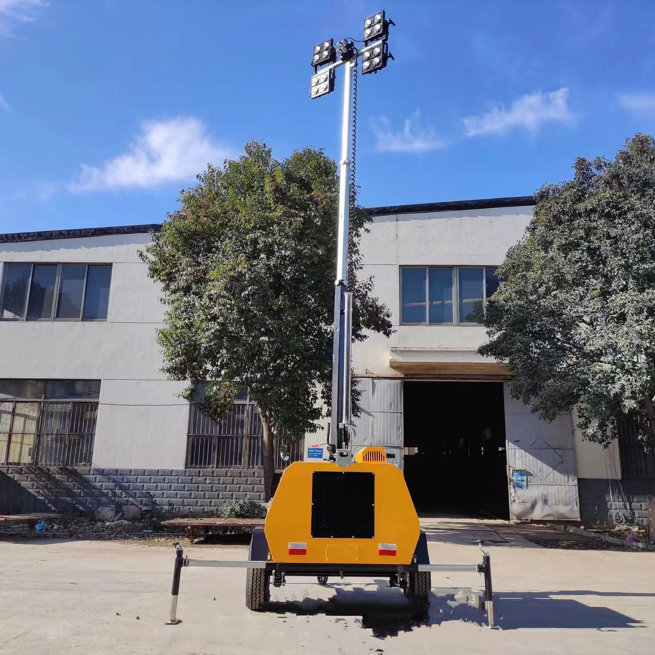 Portable Diesel Generator Lighting Tower Manual Mast Industrial Outdoor Light Tower