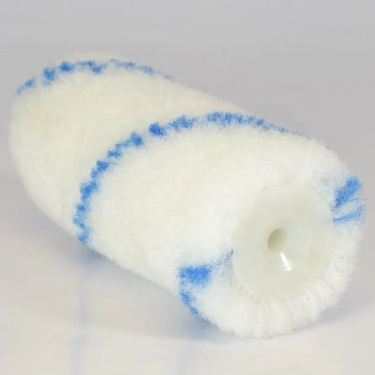 Extra durable lint free 4 inch mini nylon paint roller refill single blue stripped nylon paint roller cover