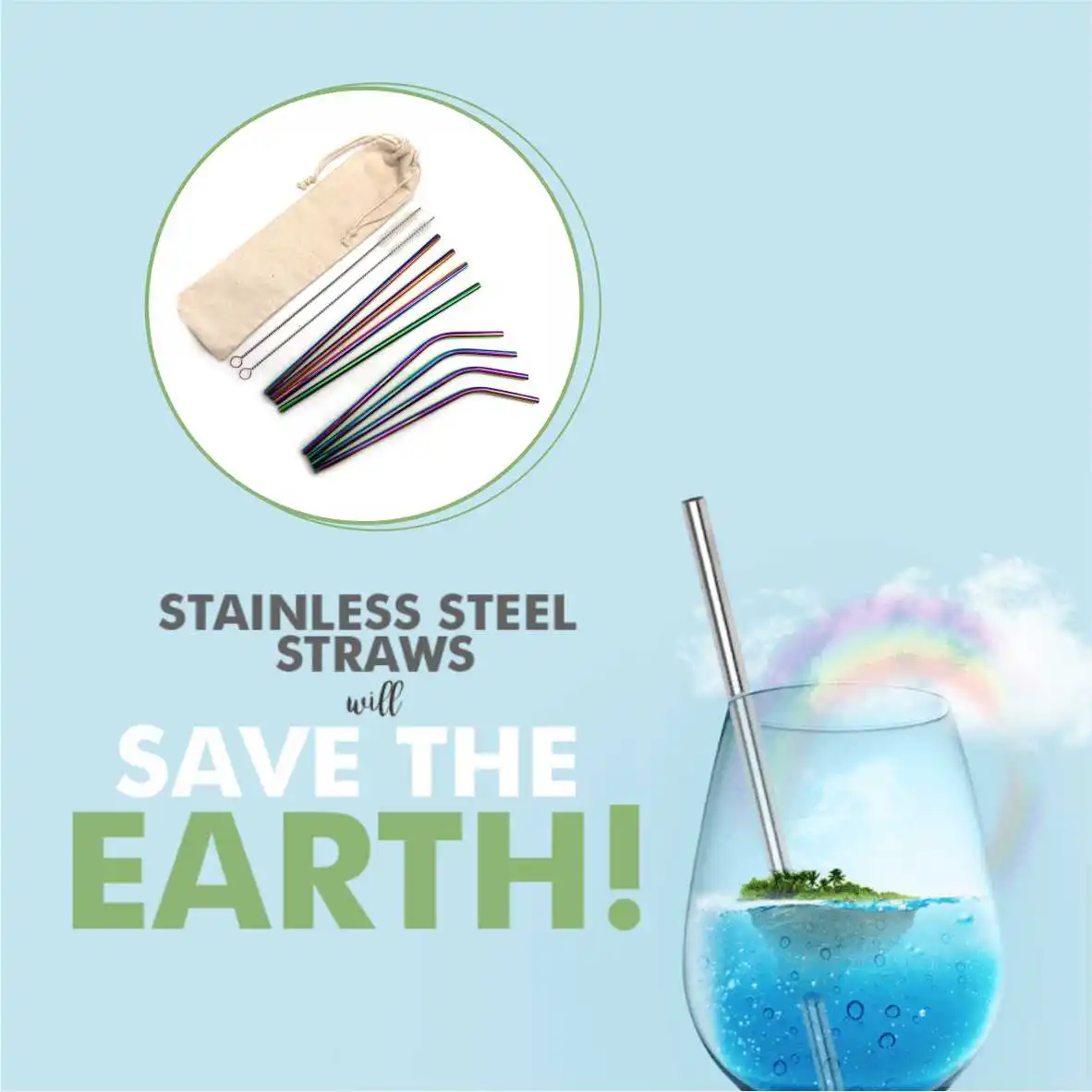 New Product Ideas Bar Accessories Gift Set Bulk Black 304 Metal Drinking Stainless Steel Straw Bar Free Pack with Case