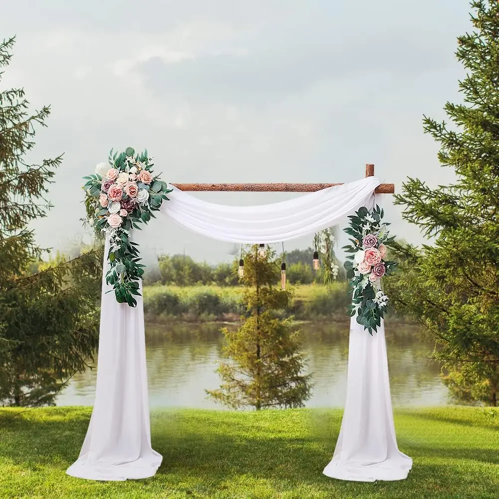 Simulation Flowers Wedding Background Arch Hanging Flowers Corner Wedding Arrangement Decoration