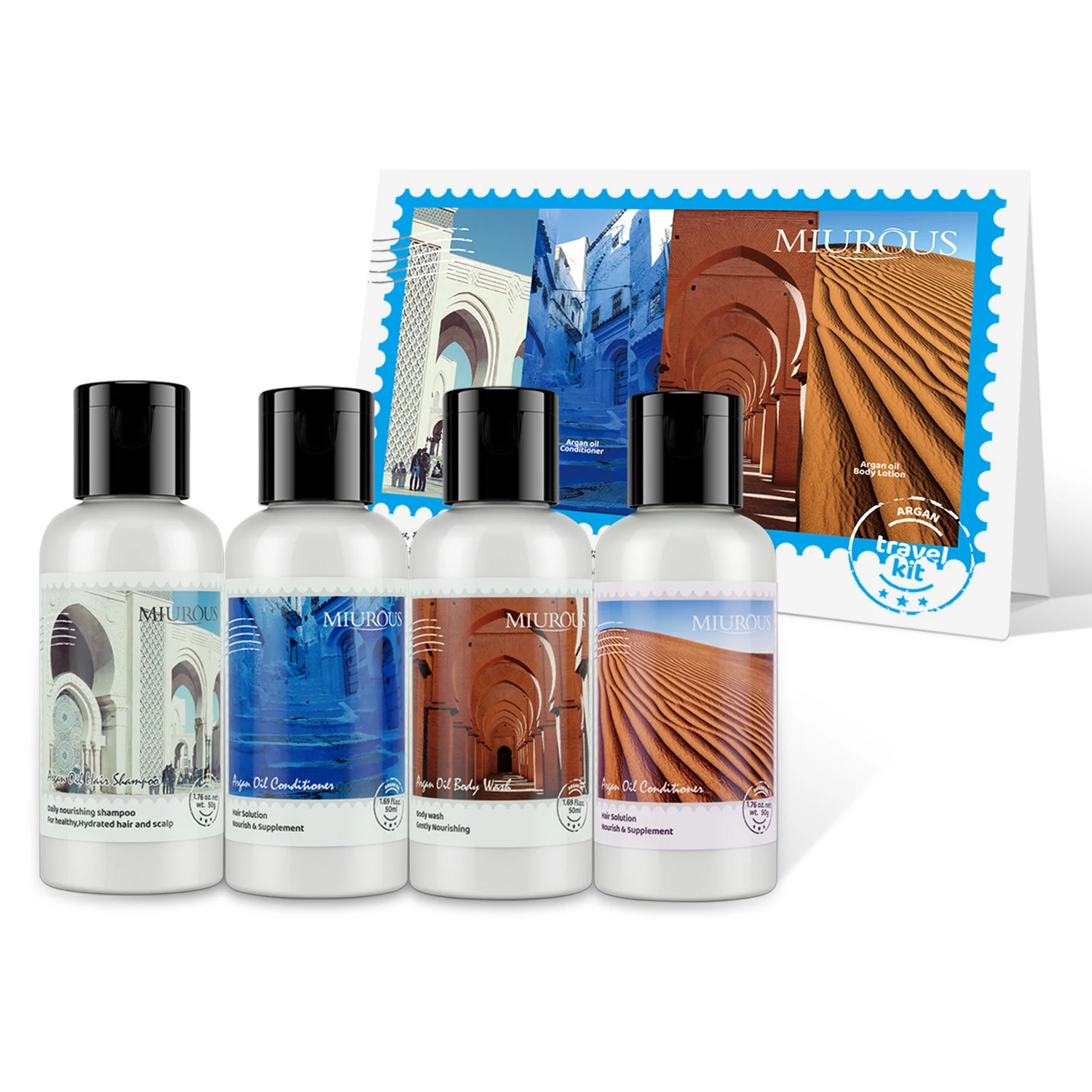 Частная марка мини-шампунь и кондиционер для волос гель тела Органический Уход за телом подарочный набор женщин