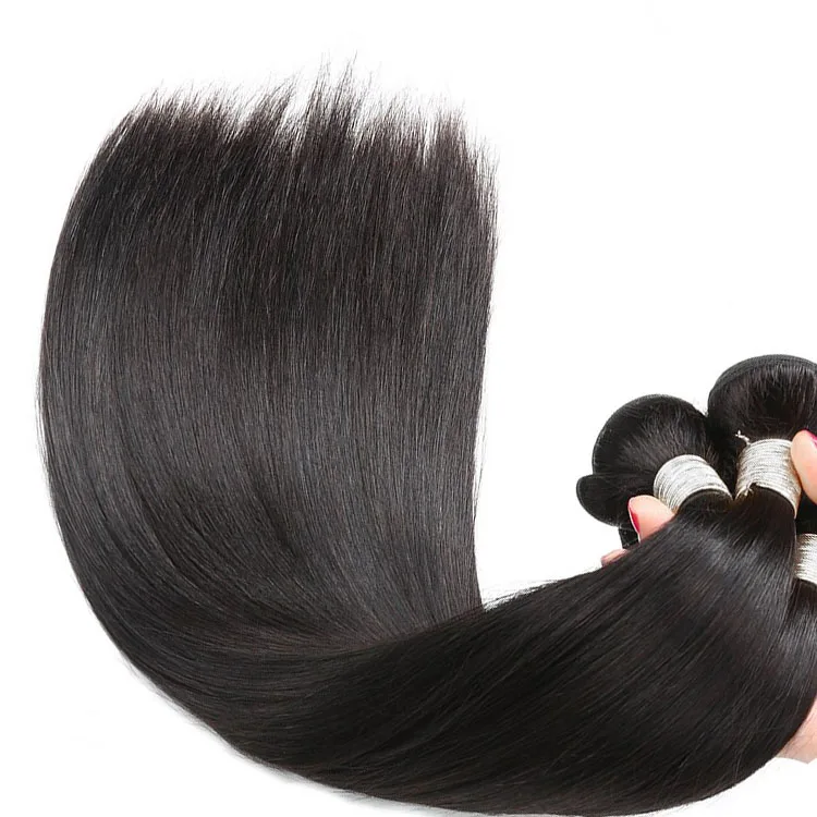 10A Grade Brazilian 3 bundles Deal Silky Straight Virgin Human Hair Mixed Lengths Natural Color Virgin Double Drawn Raw Hair