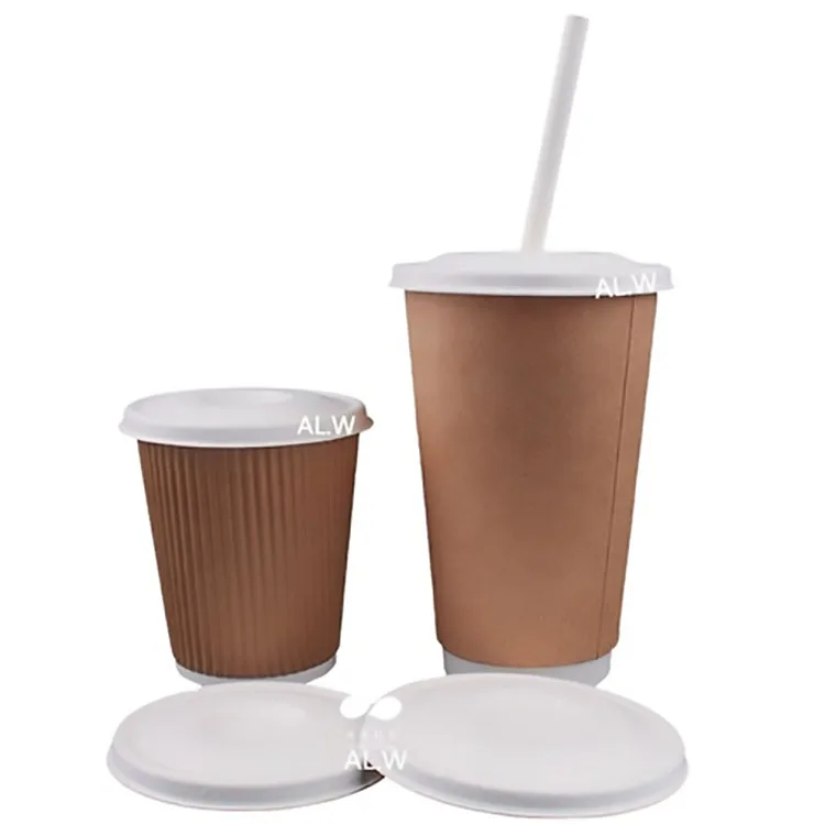Disposable  couvercle sugarcane disposable cup lid koffiekopje deksel degradable custom paper cup