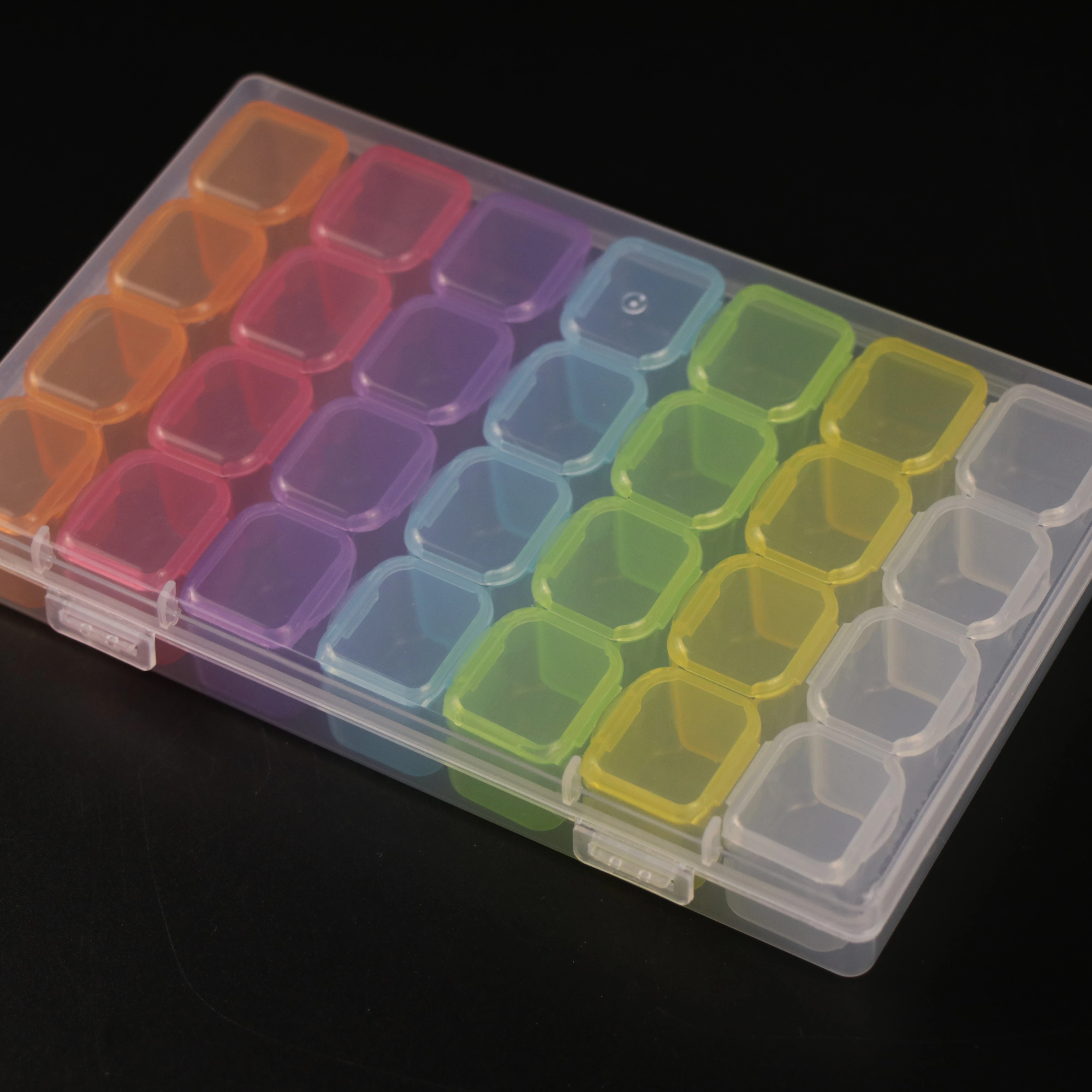 Hot New Product Rectangle Two Colors 28 Frames Plastic Medicine Pill Organizers Pills Medication Dispenser Box