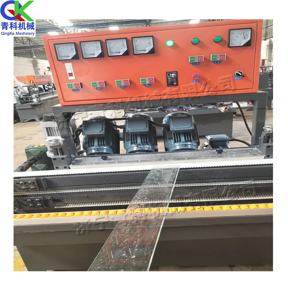 0-3m/ min Decorative Rock Plate Grinding Plate Chamfering Machine 4 Head Glass Straight Line Trimming Machine