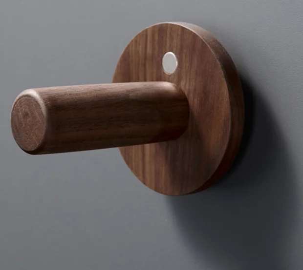 wood  hair dryer stand holder rack in bathroom for dyson