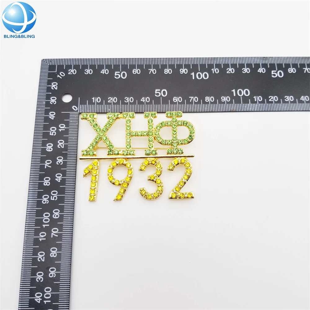 Customize Rhinestone Chi Eta Phi Greek Sisterhood Pins 1932 1923 Sorority Phi Delta Kappa Brooches For Anniversary Gifts