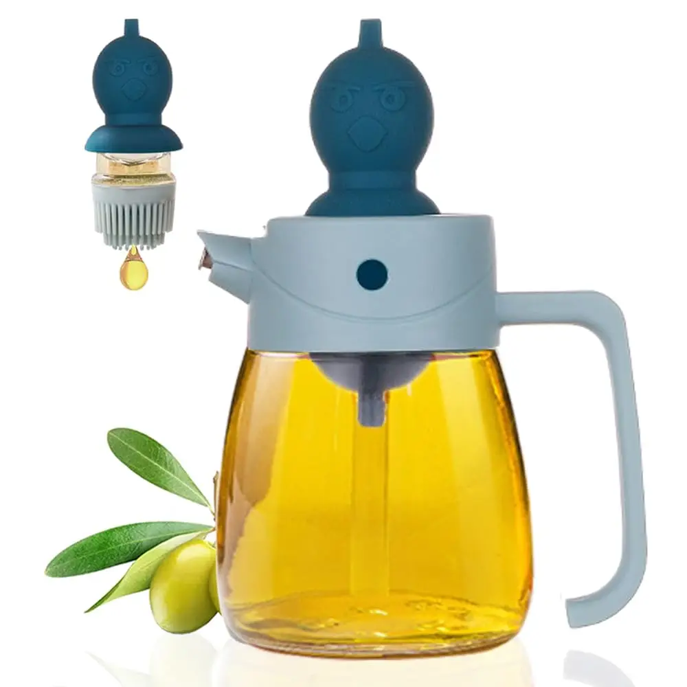 Multipurpose Wholesale Cute Birds Picture Design Lid Colorful 2-in-1 Oil Dispenser Bottle